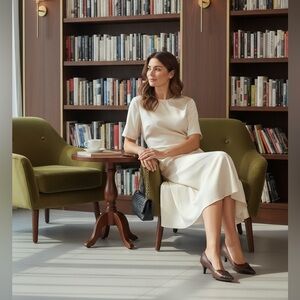 Paul Mayer Attitudes Spain Brown Mock Croc Cap Toe Kitten Heel flats 8.5.